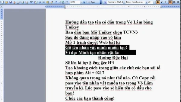 Hướng Dẫn Cách Đặt Tên Có Dấu Trong Võ Lâm 2 Chi Tiết Mới Nhất