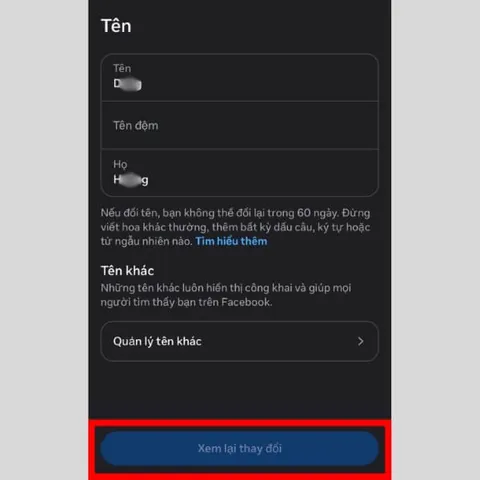 Bước 2: Hướng Dẫn Các Bước Thay Đổi Tên Tài Khoản Trực Tiếp Trên Facebook