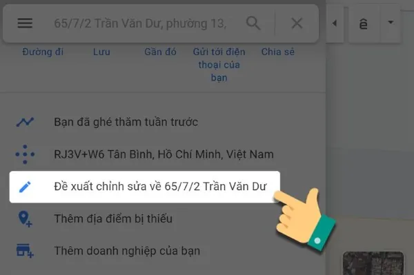 Bước 1: Tìm Kiếm Vị Trí Cần Đổi Tên Và Chọn Mục Đề Xuất Chỉnh Sửa Bước 1: Tìm Kiếm Vị Trí Cần Đổi Tên Và Chọn Mục Đề Xuất Chỉnh Sửa