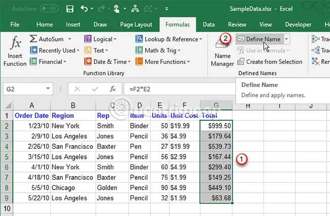 Sử Dụng Tính Năng Define Name Trong Tab Formulas Ra Sao? Sử Dụng Tính Năng Define Name Trong Tab Formulas Ra Sao?