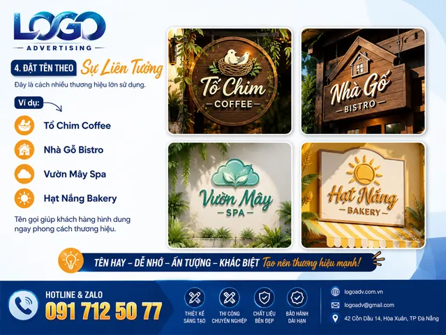 Đặt Tên Bảng Hiệu Theo Sự Liên Tưởng Và Chơi Chữ Độc Lạ