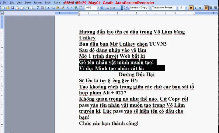 Bước 1: Chuẩn Bị Bảng Ký Tự Đặc Biệt Hoặc Mã Hỗ Trợ Khoảng Cách