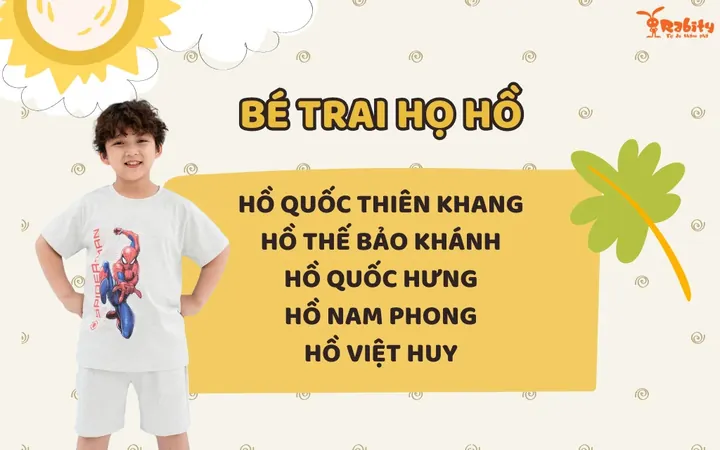 Đặt Tên Con Trai Họ Hồ Năm 2026 Thông Minh, Thành Đạt Và Bình An