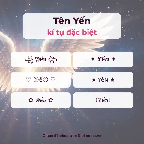 Tên Facebook Yến Kết Hợp Kí Tự Đặc Biệt Và Cánh Chim, Mây Tên Facebook Yến Kết Hợp Kí Tự Đặc Biệt Và Cánh Chim, Mây