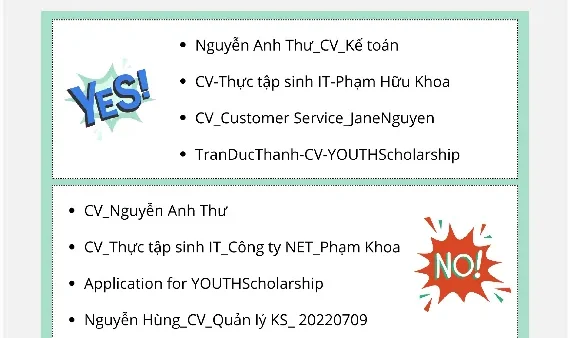 Hướng Dẫn Cách Đặt Tên File CV Chuẩn Chỉnh Và Chuyên Nghiệp Giúp Ghi Điểm Với Nhà Tuyển Dụng