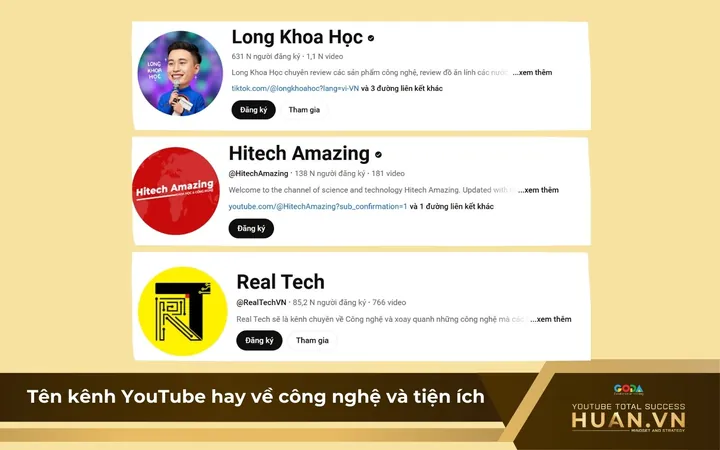 Mẫu Tên Kênh Youtube Hay Về Chủ Đề Công Nghệ Và Đánh Giá Thiết Bị Mẫu Tên Kênh Youtube Hay Về Chủ Đề Công Nghệ Và Đánh Giá Thiết Bị