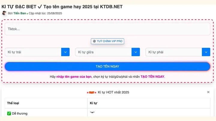 Trang Web Hoặc Công Cụ Nào Hỗ Trợ Tạo Tên Nhân Vật Game Tự Động Phổ Biến? Trang Web Hoặc Công Cụ Nào Hỗ Trợ Tạo Tên Nhân Vật Game Tự Động Phổ Biến?