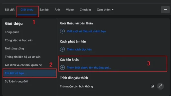 Cách Đặt Tên Phụ Facebook: Hướng Dẫn Thêm Và Quản Lý Biệt Hiệu Đơn Giản