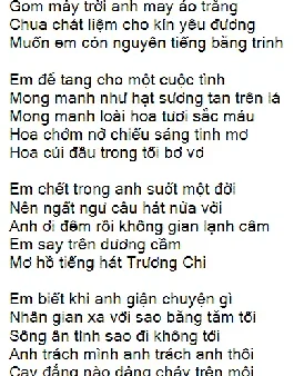 Lời Bài Hát Chưa Đặt Tên Cho Một Chuyện Tình (một Đời Yêu Em) Chuẩn Nhất