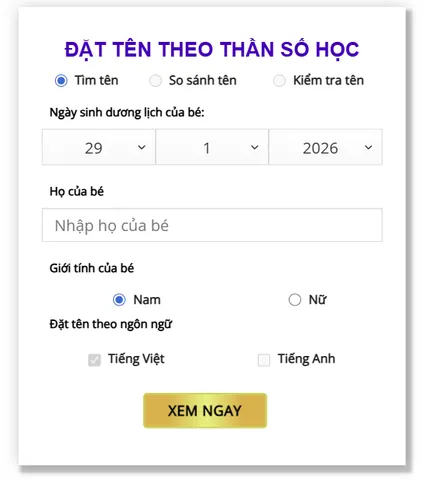 Top Phần Mềm Đặt Tên Cho Con Theo Phong Thủy Và Thần Số Học Tốt Nhất 2026