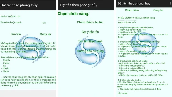 Giao Diện Ứng Dụng Đặt Tên Con Theo Phong Thủy Phổ Biến Giao Diện Ứng Dụng Đặt Tên Con Theo Phong Thủy Phổ Biến