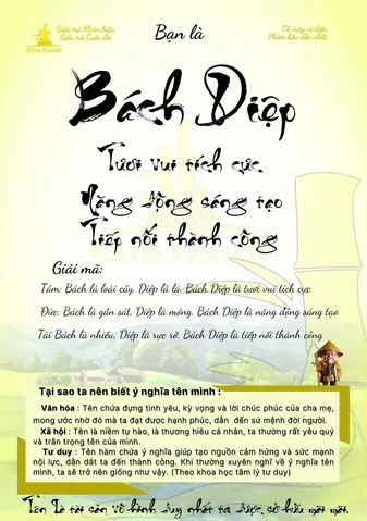 Tên Bách Diệp Có Ý Nghĩa Gì Theo Từ Điển Hán Nôm? Tên Bách Diệp Có Ý Nghĩa Gì Theo Từ Điển Hán Nôm?