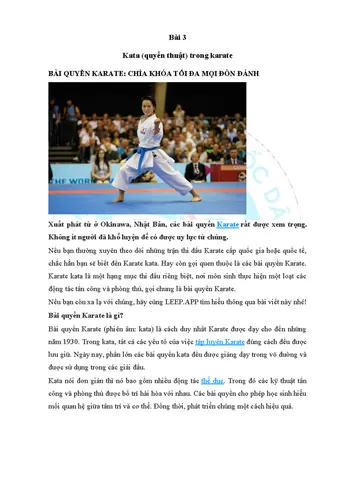 Ý Nghĩa Tên Gọi Các Bài Quyền (kata) Trong Karate Là Gì? Ý Nghĩa Tên Gọi Các Bài Quyền (kata) Trong Karate Là Gì?