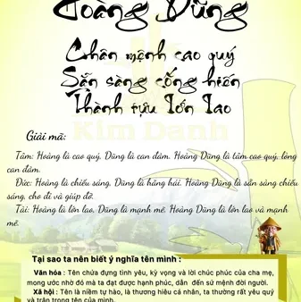 Ý Nghĩa Tên Hoàng Dũng Là Gì? Khám Phá Phong Thủy, Tính Cách Và Vận Mệnh