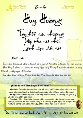 Ý Nghĩa Tên Lê Huy Hoàng Là Gì? Phân Tích Phong Thủy Và Vận Số Chuẩn Xác Ý Nghĩa Tên Lê Huy Hoàng Là Gì? Phân Tích Phong Thủy Và Vận Số Chuẩn Xác
