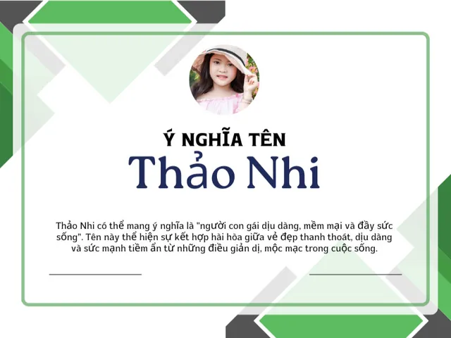 Giải Mã Tầng Ý Nghĩa Sâu Sắc Của Tên Nguyễn Ngọc Thảo Nhi